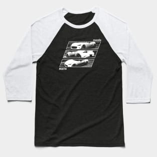 Mazda Miata MX-5 ND Black 'N White Archive 2 (Black Version) Baseball T-Shirt